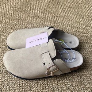 Olivia & Kate Beige Slip-On clog slide on NWT